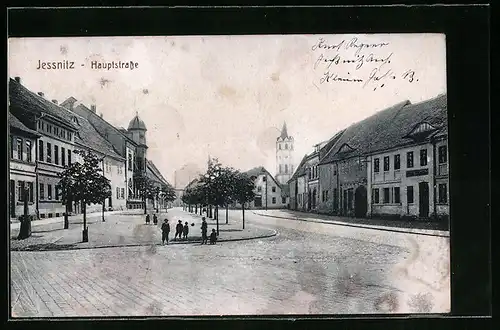 AK Jessnitz, Hauptstrasse und Kirche