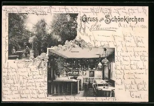 AK Schönkirchen, Arp`s Biergarten und Restaurant, Innenansicht der Gaststube