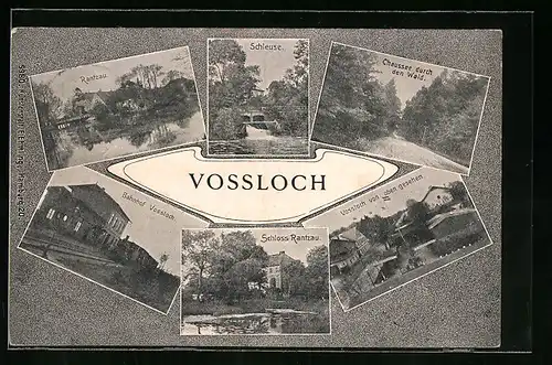 AK Vossloch, Schloss Rantzau, Bahnhof, Schleuse