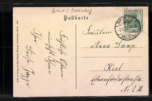 AK Neuenkrug i. Holst., Gasthaus mit Pferdewagen