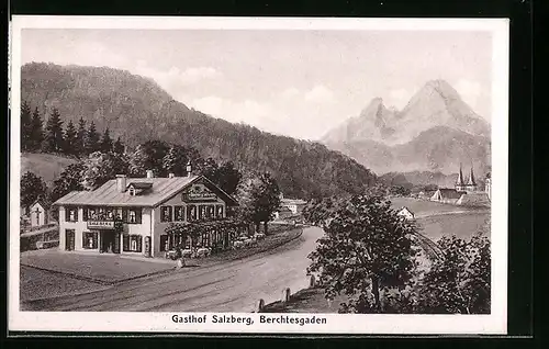 Künstler-AK Hans Pernat unsign.: Berchtesgaden, Gasthof Salzberg