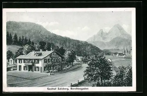 Künstler-AK Hans Pernat unsign.: Berchtesgaden, Gasthof Salzberg