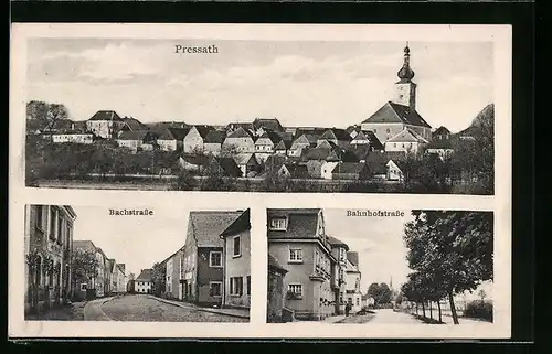 AK Pressath, Bachstrasse, Totalansicht, Bahnhofstrasse