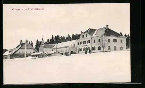 AK Haidmühle, Gasthaus Bayerwald im Winter