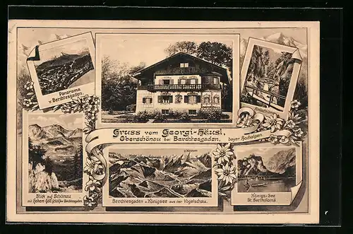 AK Oberschönau, Gasthaus Georgi-Häusl, Königs-See St- Bartholomä, Almbachklamm