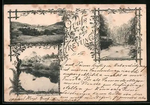 Vorläufer-AK Freyung, 1895, Ortsansicht, Buchbergerleithe, Wolfstein