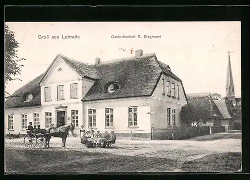 AK Lebrade, Gasthaus von E. Siegmund in der Strassenansicht
