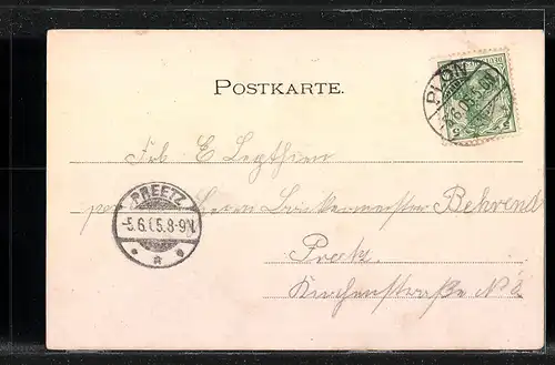 AK Bösdorf, Strassenpartie an J. Pries Gasthaus