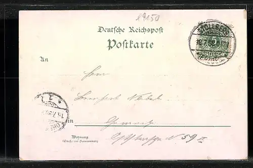 Lithographie Stollberg i. Erzgeb., Realschule und Progymnasium, Rathaus und Schloss Hoheneck