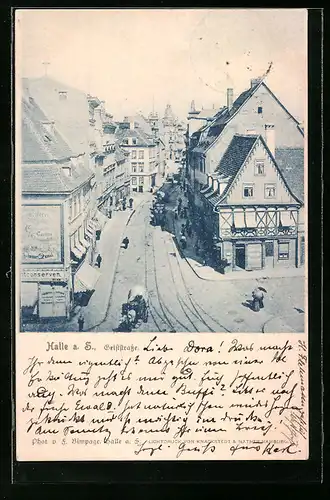 AK Halle a. S., Geiststrasse aus der Vogelschau