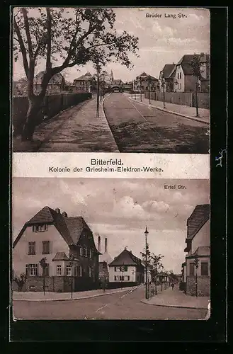 AK Bitterfeld, Kolonie der Griesheim-Elektron-Werke, Brüer Lang Strasse, Ertel Strasse