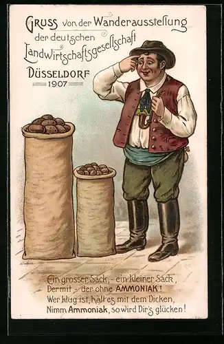 Künstler-AK Düsseldorf, Wanderausstellung der deutschen Landwirtschaftsgesellschaft 1907
