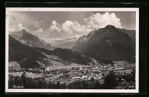 AK Bludenz, Totalansicht aus der Vogelschau