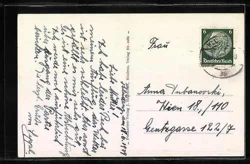 AK Bludenz, Totalansicht aus der Vogelschau