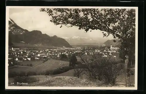 AK Bludenz, Totalansicht von einem Berg aus