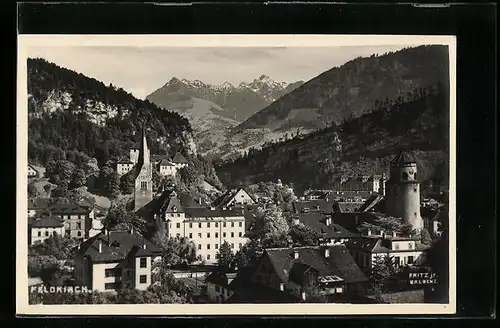 AK Feldkirch, Ortsansicht aus der Vogelschau