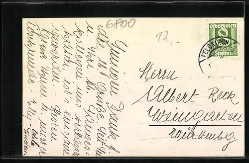 AK Feldkirch, Ortsansicht aus der Vogelschau