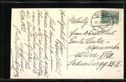 AK Bludenz, Ortsansicht aus der Vogelschau