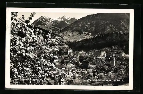 AK Feldkirch, Ortsansicht mit Gurtisspitze