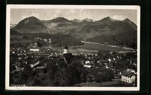 AK Bludenz, Totalansicht aus der Vogelschau