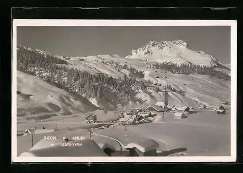 AK Lech am Arlberg, verschneiter Ort mit Karhorn