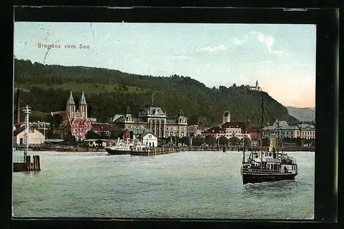 AK Bregenz, Ortsansicht vom See