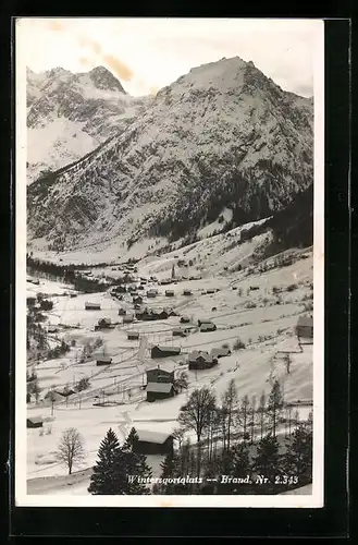 AK Brand, Blick auf den Wintersportplatz von einem Berg aus
