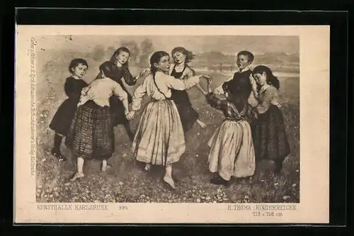 Künstler-AK Hans Thoma: Mädchen beim Kinderreigen