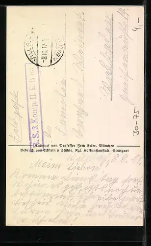 Künstler-AK Und Ihr? Zeichnet Kriegsanleihe - Pilot mit geballter Faust