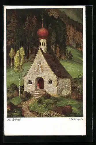 Künstler-AK Matthäus Schiestl: Waldkapelle