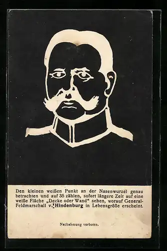 AK Paul von Hindenburg als optische Täuschung
