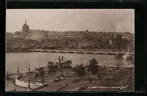 AK Geneve, Geneve et le Grand Quai