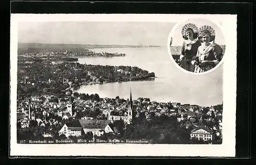 AK Rorschach am Bodensee, Blick auf Horn, Arbon und Romanshorn