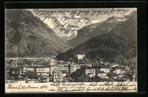 AK Interlaken, Ortsansicht und Jungfrau