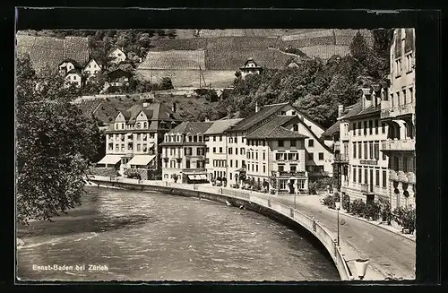 AK Ennet-Baden, Promenade am Wasser