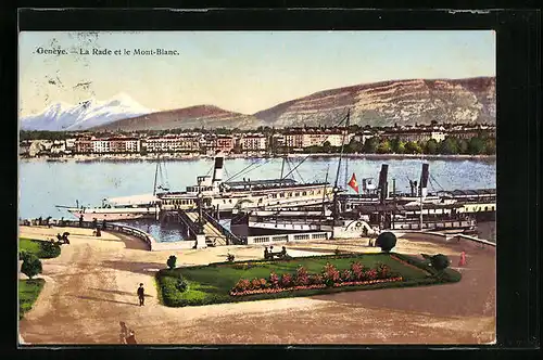 AK Geneve, La Rade et le Mont-Blanc