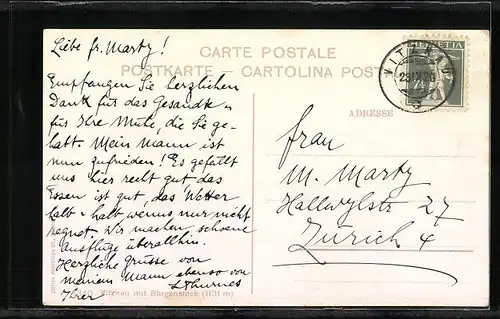 AK Vitznau, Gesamtansicht mit Bürgenstock