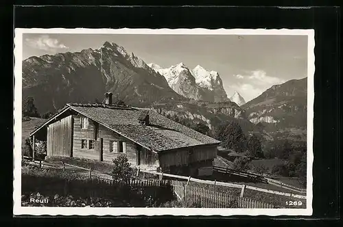 AK Reuti, Alpenlandschaft mit Well- und Wetterhorn