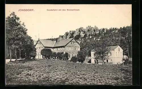 AK Jonsdorf, Gondelfahrt mit dem Nonnenfelsen