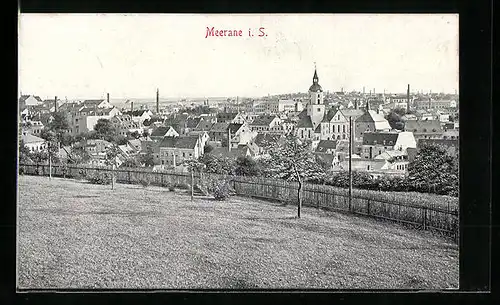 AK Meerane i. S., Ortsansicht aus der Vogelschau