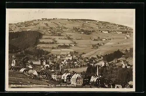 AK Brunndöbra i. Vogtl., Blick vom Mittelberg nach dem Aschberg