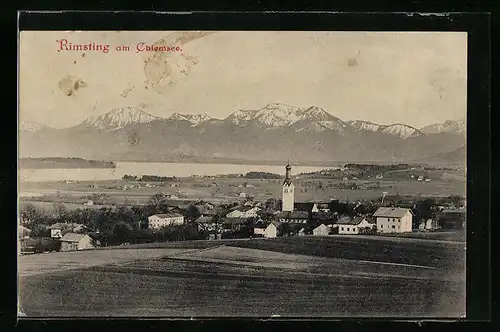 AK Rimsting am Chiemsee, Gesamtansicht aus der Vogelschau