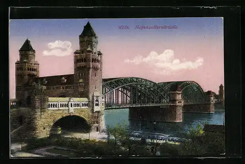 AK Köln a. Rh., Hohenzollernbrücke
