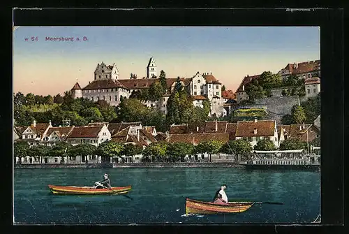 AK Meersburg a. B., Blick vom Bodensee zur Stadt