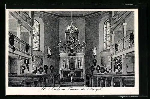 AK Frauenstein i. Erzgeb., Inneres der Stadtkirche zu unserer lieben Frau