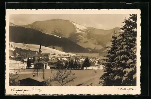 AK Oberstaufen im Allgäu, Totalansicht aus der Vogelschau