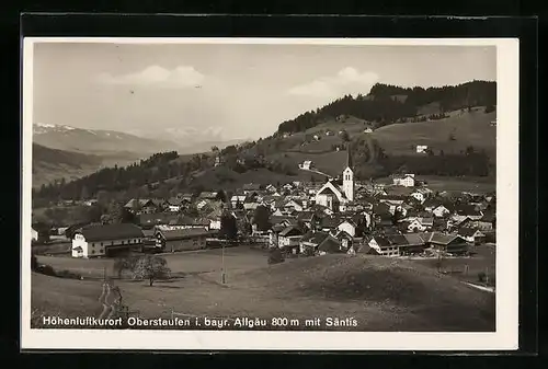 AK Oberstaufen i, bayr. Allgäu, Gesamtansicht mit Säntis