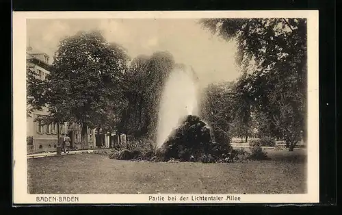 AK Baden-Baden, Partie bei der Lichtentaler Allee