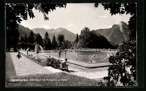 AK Oberammergau, Alpenbad mit Notspitze und Kofel