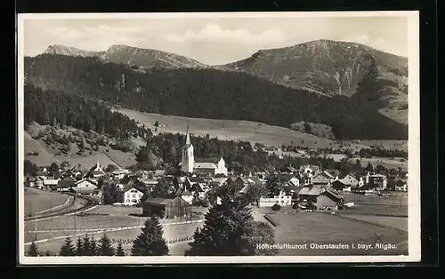 AK Oberstaufen i. bayr. Allgäu, Totalansicht aus der Vogelschau